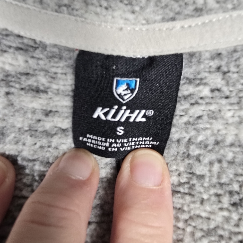 Kuhl Asendyr Women's Fleece Full Zip Hoodie Size S Grey & Cream - Picture 8 of 11